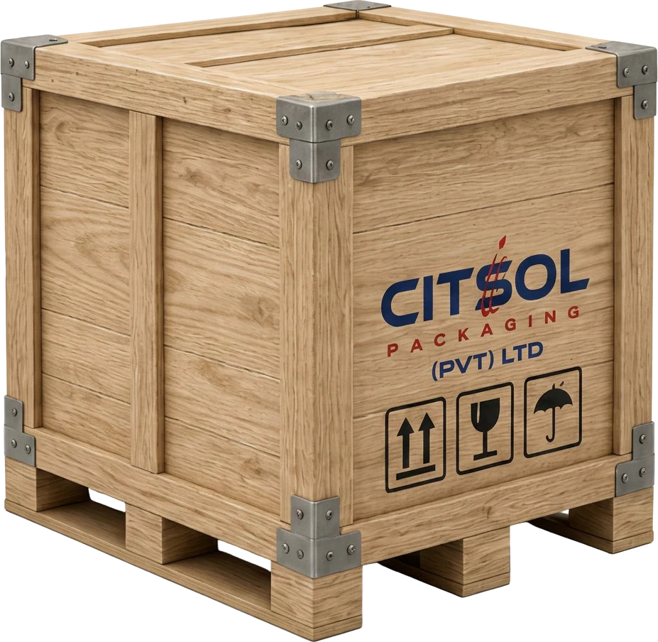 Wooden export packaging crate