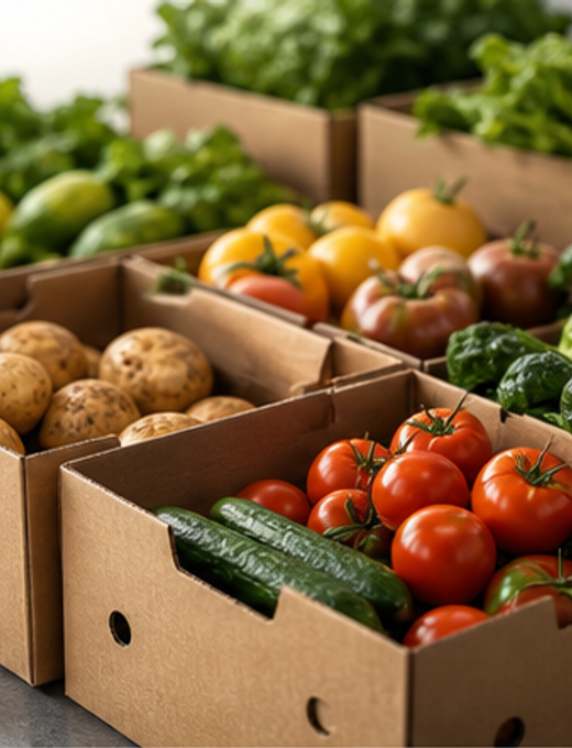 Agricultural produce in packaging