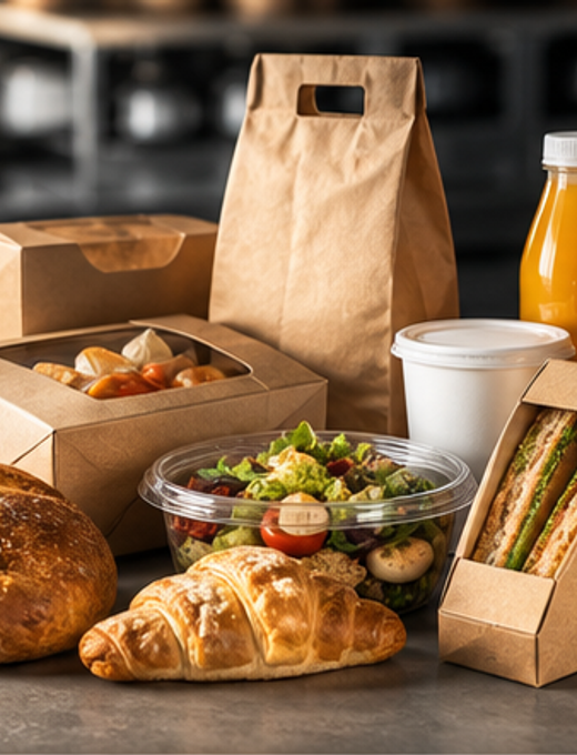Food and beverage packaging with fresh produce
